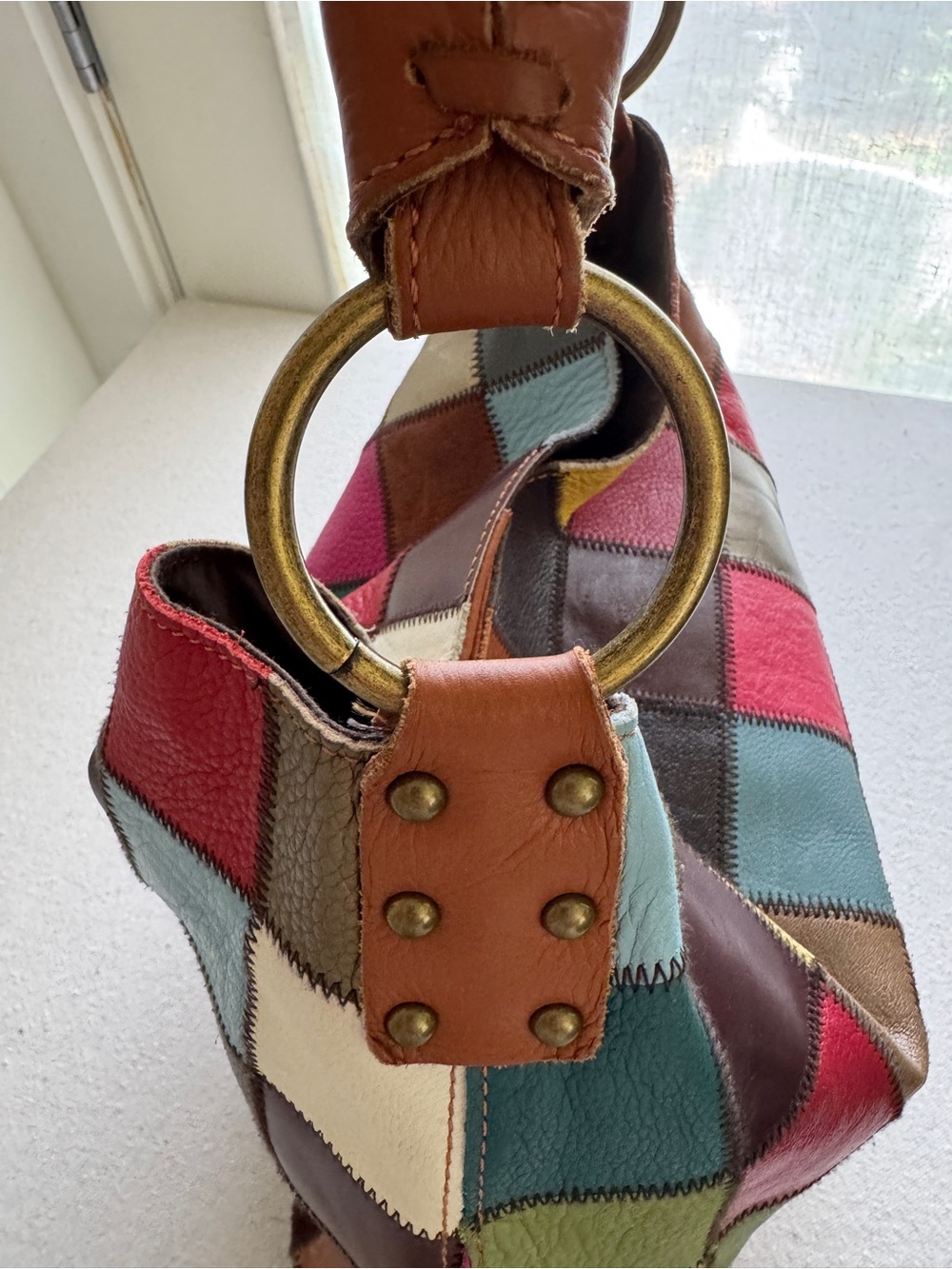 STELLA & MAX multicolor Patchwork Leather Hobo Bag - Picture 10 of 14